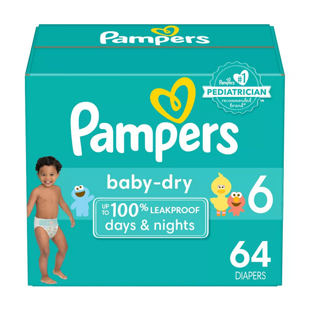 Pampers Baby Dry Diapers Size 6, 64 Ea